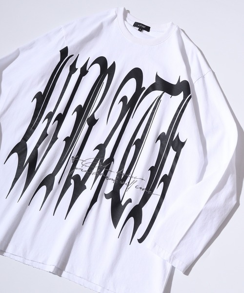 RE730(アールイーセブンサーティー)の「Big logo long sleeve T-shirt / ビックロゴロンT unisex(Tシャツ/カットソー・メンズ・ホワイト/ブラック・M/L)」の14枚目の写真