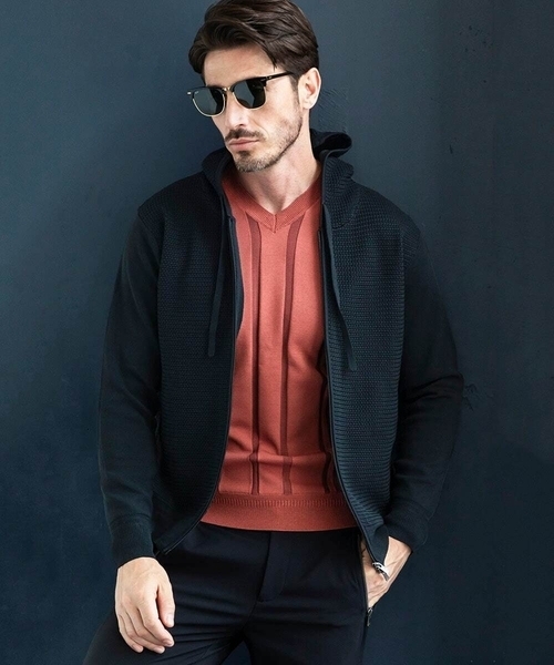 MICHEL KLEIN HOMME (ミッシェルクランオム)の「ニットZIPパーカー セットアップ(パーカー・メンズ・ブラック/ブラウン・MEDIUM/LARGE/X-LARGE)」の18枚目の写真
