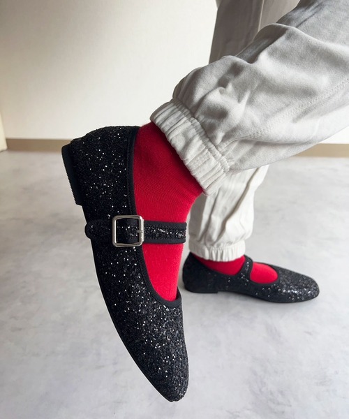 lus.(ラスドット)の「lus. グリッターカンフーシューズ(パンプス・レディース・ブラック/シルバー・S/M/L/LL)」の5枚目の写真
