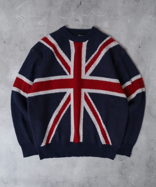 Jungle Storm(ジャングルストーム)の「Flag logo jacquard knit / フラッグロゴジャガードニット unisex(ニット/セーター・メンズ・ブラック/オフホワイト/ネイビー/ネイビー系/ブラック系・M/L)」の5枚目の写真