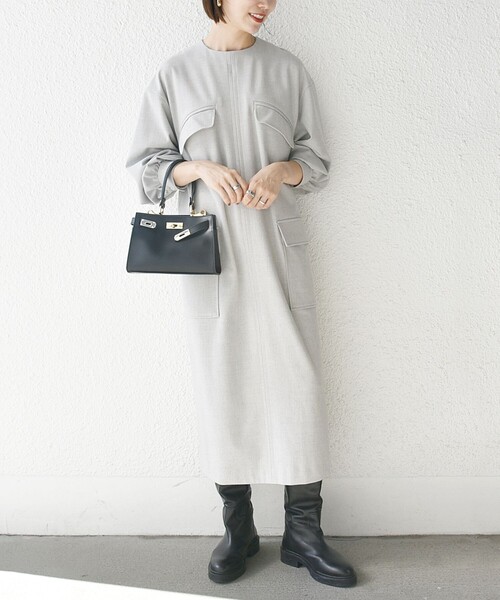 【セール】SHIPS any:〈洗濯機可能〉Iライン ポケット デザイン ワンピース（ワンピース）｜SHIPS any（シップス エニィ）