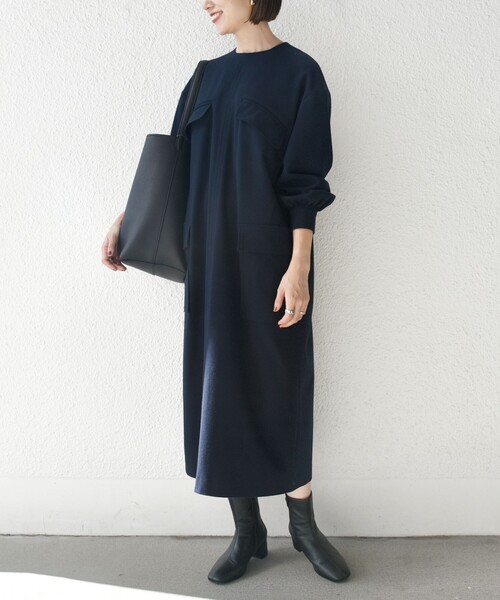 【セール】SHIPS any:〈洗濯機可能〉Iライン ポケット デザイン ワンピース（ワンピース）｜SHIPS any（シップス エニィ）