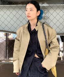 LONSLANジャケット ライダース レザーライクジャケット LONSLAN（ロンスラン）の「ワイドスリーブ マットレザーライク