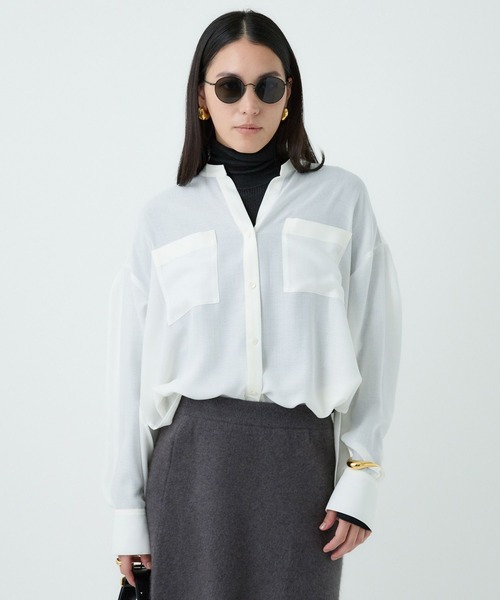 Chaos(カオス)の「Chaos(カオス)/パランビエラシャツ(シャツ/ブラウス・レディース・チャコール/ライトベージュ/ホワイト・FREE)」の17枚目の写真