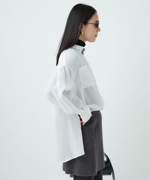 Chaos(カオス)の「Chaos(カオス)/パランビエラシャツ(シャツ/ブラウス・レディース・チャコール/ライトベージュ/ホワイト・FREE)」の18枚目の写真