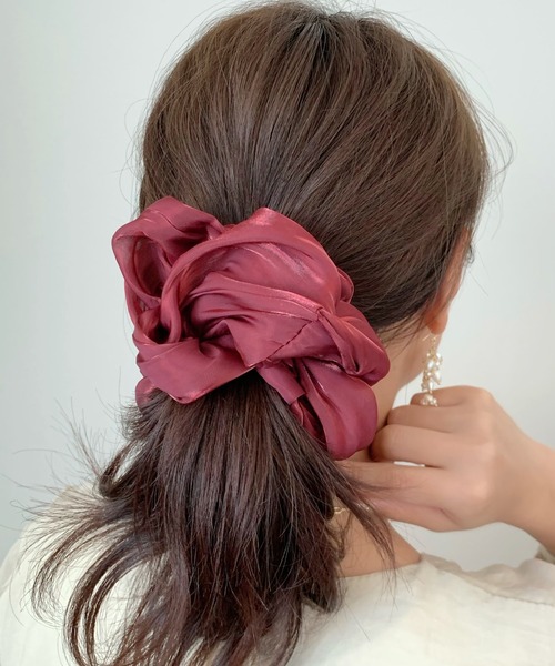 ciite'（シーテ）の「ビッグボリュームシュシュ（シュシュ・レディース・モカ/ベージュ/キャメル/オレンジ/ブルー/ワイン/ブラック・FREE）」の9枚目の写真