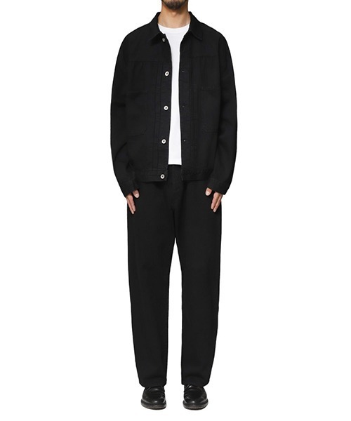 PORTER CLASSIC（ポータークラシック）の「PORTER CLASSIC / ポータークラシック：STEINBECK DENIM PANTS：PC-005-2863[COR]（デニムパンツ・メンズ・ブラック・M）」の6枚目の写真