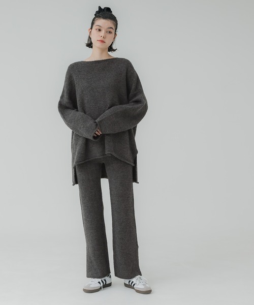 coca（coca）（コカ）の「サイドスリットニットパンツ（その他パンツ・レディース・チャコール/ライトベージュ・LONG/SHORT）」の3枚目の写真