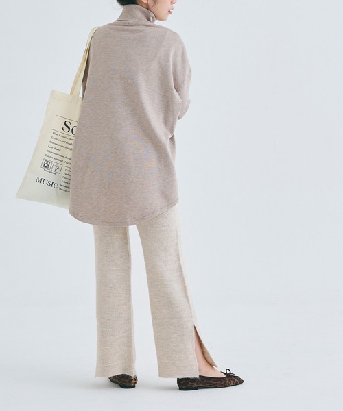 coca（coca）（コカ）の「サイドスリットニットパンツ（その他パンツ・レディース・チャコール/ライトベージュ・LONG/SHORT）」の14枚目の写真