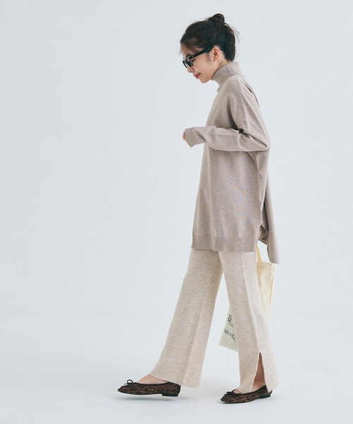 coca（coca）（コカ）の「サイドスリットニットパンツ（その他パンツ・レディース・チャコール/ライトベージュ・LONG/SHORT）」の12枚目の写真