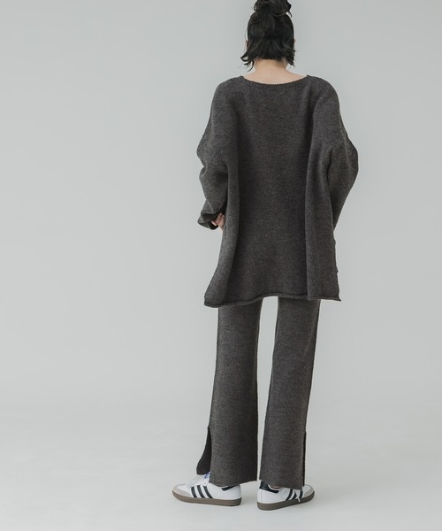 coca（coca）（コカ）の「サイドスリットニットパンツ（その他パンツ・レディース・チャコール/ライトベージュ・LONG/SHORT）」の7枚目の写真