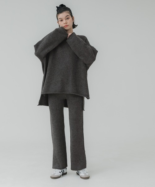 coca（coca）（コカ）の「サイドスリットニットパンツ（その他パンツ・レディース・チャコール/ライトベージュ・LONG/SHORT）」の6枚目の写真