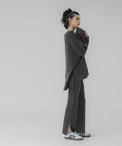 coca（coca）（コカ）の「サイドスリットニットパンツ（その他パンツ・レディース・チャコール/ライトベージュ・LONG/SHORT）」の4枚目の写真