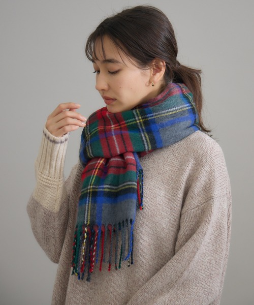 KATHARINE ROSS（キャサリンロス）の「【KATHARINE ROSS】ウールMIXチェックストール（ストール/ショール・レディース・ブルー/ダークグリーン/レッド・MEDIUM）」の17枚目の写真