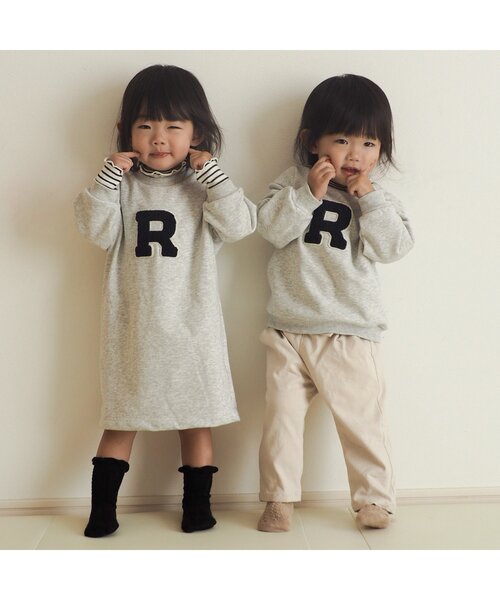 apres les cours（アプレレクール）の「【リンク】アルファベットレイヤードワンピース（ワンピース・キッズ・ネイビー/アイボリー・90/100/110/120/80/130/140）」の18枚目の写真