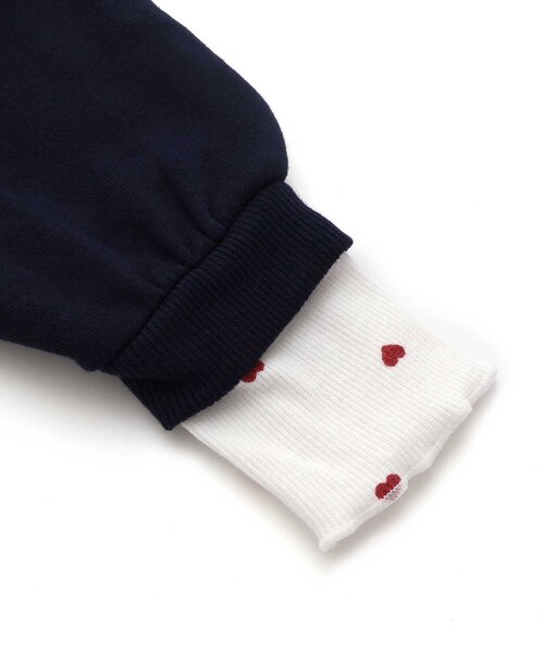 apres les cours（アプレレクール）の「【リンク】アルファベットレイヤードワンピース（ワンピース・キッズ・ネイビー/アイボリー・90/100/110/120/80/130/140）」の6枚目の写真