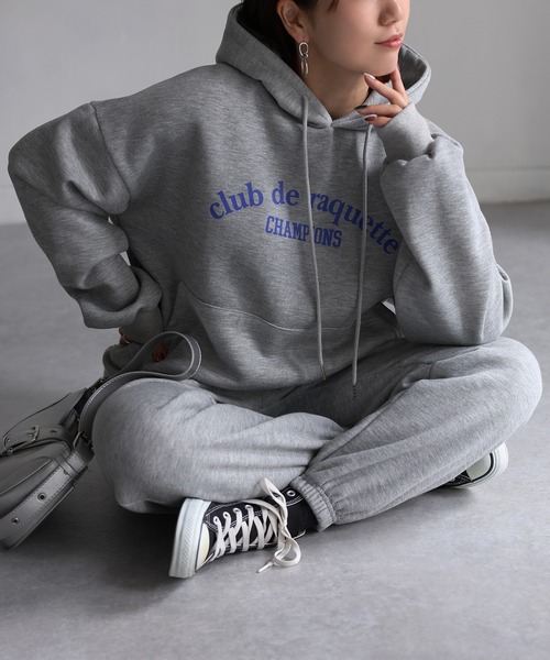 セール】裏起毛パーカー/ロゴスウェット セットアップ