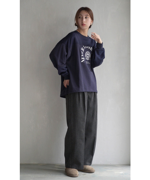 キルティング切替 カレッジロゴスウェット（スウェット）｜e-zakkamania stores（イーザッカマニアストアーズ）