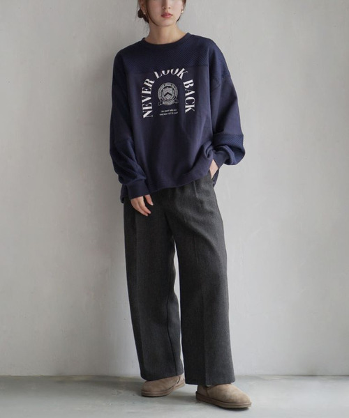 キルティング切替 カレッジロゴスウェット（スウェット）｜e-zakkamania stores（イーザッカマニアストアーズ）