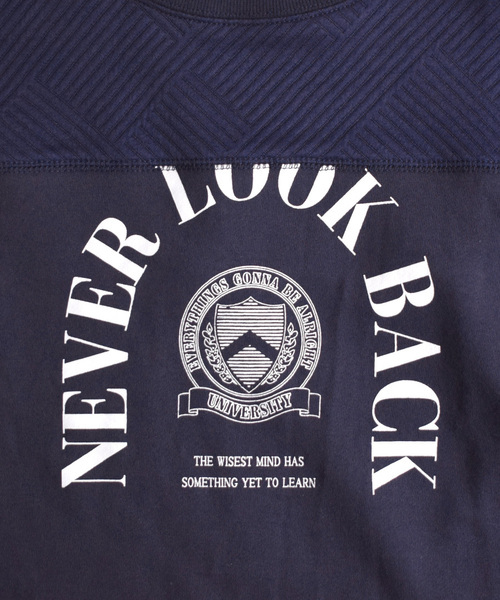 キルティング切替 カレッジロゴスウェット（スウェット）｜e-zakkamania stores（イーザッカマニアストアーズ）