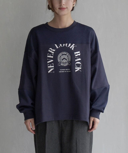 キルティング切替 カレッジロゴスウェット（スウェット）｜e-zakkamania stores（イーザッカマニアストアーズ）