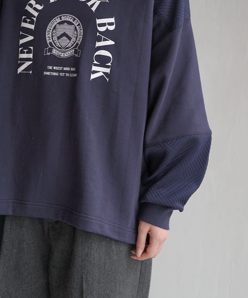 キルティング切替 カレッジロゴスウェット（スウェット）｜e-zakkamania stores（イーザッカマニアストアーズ）