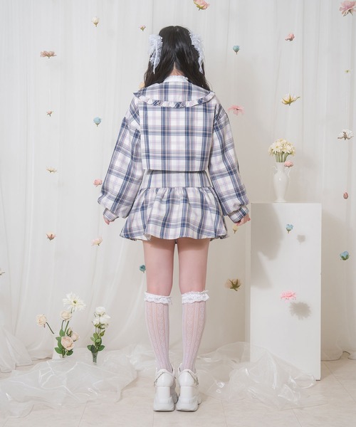 ハニーシナモン ギンガムチェックセットアップ ブルー ギンガムチェックセットアップ – BUNNY APARTMENT