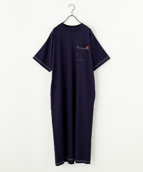 【美品】 ユニバーサルオーバーオールとAMERIの別注ワンピース UNIVERSAL OVERALL/ユニバーサルオーバーオール] 別注 配色