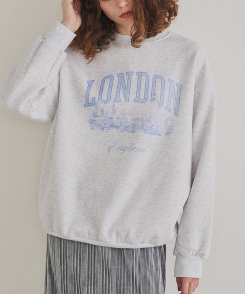 Unitage（ユニテージ）の「LONDON裏起毛BIGスウェット（スウェット・レディース・ライトグレー/ライトパープル/ネイビー・FREE）」の8枚目の写真