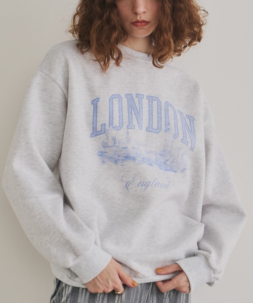 Unitage（ユニテージ）の「LONDON裏起毛BIGスウェット（スウェット・レディース・ライトグレー/ライトパープル/ネイビー・FREE）」の6枚目の写真
