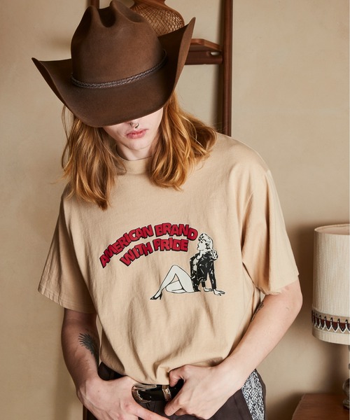 Schott(ショット)の「Schott/ショット/T-SHIRT GIRL/Tシャツ ガール(Tシャツ/カットソー・メンズ・ブラック/ホワイト/ベージュ・M/L/XL/2XL)」の1枚目の写真
