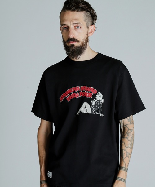 Schott(ショット)の「Schott/ショット/T-SHIRT GIRL/Tシャツ ガール(Tシャツ/カットソー・メンズ・ブラック/ホワイト/ベージュ・M/L/XL/2XL)」の3枚目の写真