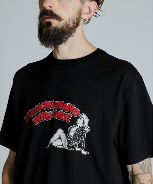 Schott(ショット)の「Schott/ショット/T-SHIRT GIRL/Tシャツ ガール(Tシャツ/カットソー・メンズ・ブラック/ホワイト/ベージュ・M/L/XL/2XL)」の8枚目の写真