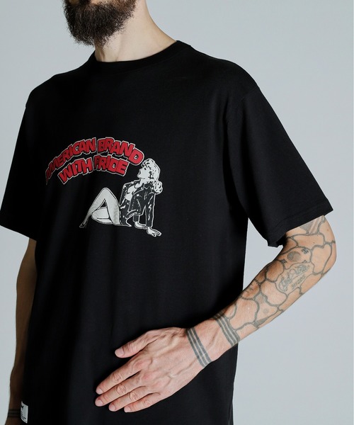 Schott(ショット)の「Schott/ショット/T-SHIRT GIRL/Tシャツ ガール(Tシャツ/カットソー・メンズ・ブラック/ホワイト/ベージュ・M/L/XL/2XL)」の9枚目の写真