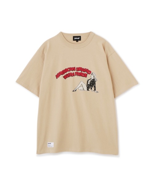 Schott(ショット)の「Schott/ショット/T-SHIRT GIRL/Tシャツ ガール(Tシャツ/カットソー・メンズ・ブラック/ホワイト/ベージュ・M/L/XL/2XL)」の18枚目の写真