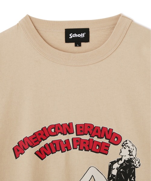 Schott(ショット)の「Schott/ショット/T-SHIRT GIRL/Tシャツ ガール(Tシャツ/カットソー・メンズ・ブラック/ホワイト/ベージュ・M/L/XL/2XL)」の21枚目の写真