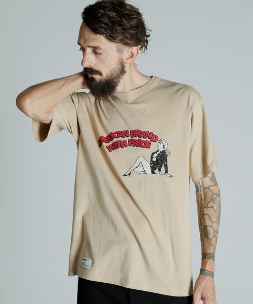 Schott(ショット)の「Schott/ショット/T-SHIRT GIRL/Tシャツ ガール(Tシャツ/カットソー・メンズ・ブラック/ホワイト/ベージュ・M/L/XL/2XL)」の5枚目の写真