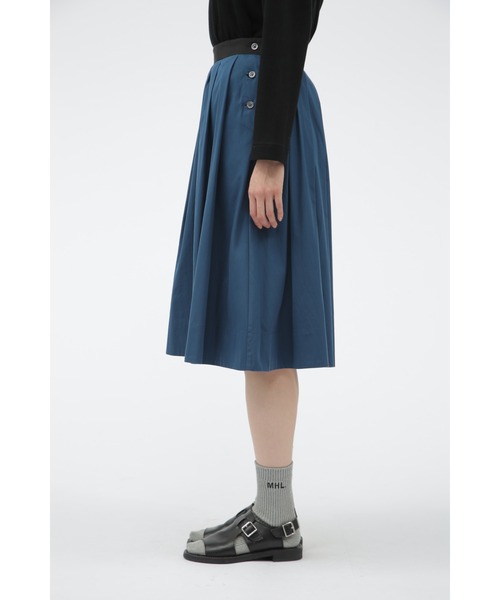 美品 マーガレットハウエル COTTON SILK スカート マーガレット・ハウエル MARGARET HOWELL HIGHDENSE COTTON SILK