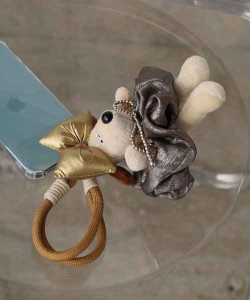 セール】Plush toycell phonestrap with ribbon/リボン付き