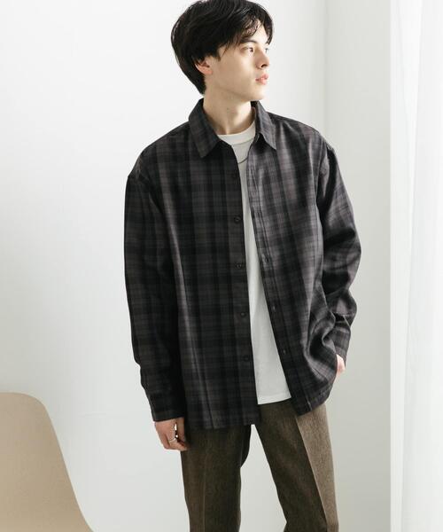 SENSE OF PLACE by URBAN RESEARCH（センスオブプレイスバイアーバンリサーチ）の「オンブレチェックルーズシャツ（シャツ/ブラウス・メンズ・ネイビー/ライトグレー/ブラック・MEDIUM/LARGE）」の6枚目の写真