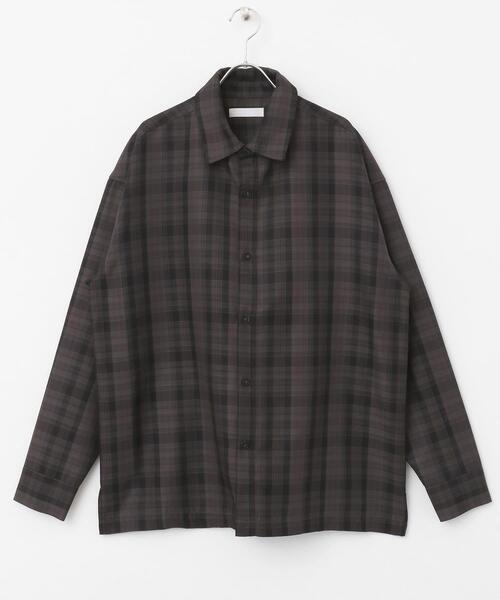 SENSE OF PLACE by URBAN RESEARCH（センスオブプレイスバイアーバンリサーチ）の「オンブレチェックルーズシャツ（シャツ/ブラウス・メンズ・ネイビー/ライトグレー/ブラック・MEDIUM/LARGE）」の9枚目の写真