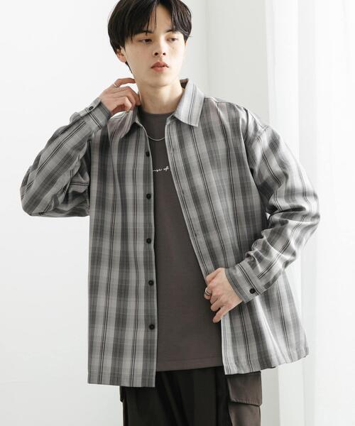 SENSE OF PLACE by URBAN RESEARCH（センスオブプレイスバイアーバンリサーチ）の「オンブレチェックルーズシャツ（シャツ/ブラウス・メンズ・ネイビー/ライトグレー/ブラック・MEDIUM/LARGE）」の11枚目の写真