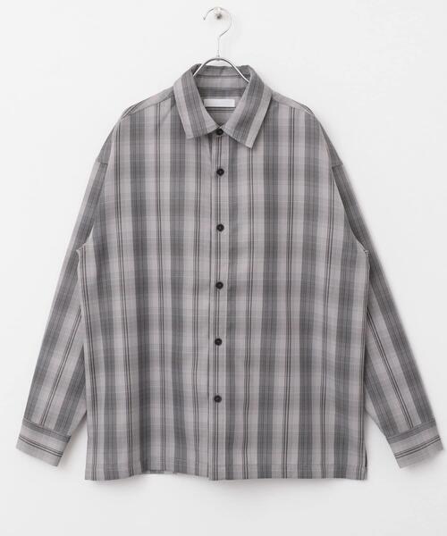 SENSE OF PLACE by URBAN RESEARCH（センスオブプレイスバイアーバンリサーチ）の「オンブレチェックルーズシャツ（シャツ/ブラウス・メンズ・ネイビー/ライトグレー/ブラック・MEDIUM/LARGE）」の21枚目の写真