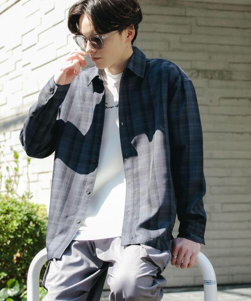 セール】オンブレチェックルーズシャツ（シャツ/ブラウス）｜SENSE OF