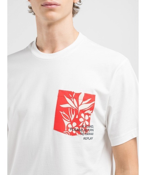 REPLAY（リプレイ）の「コットンジャ－ジーポケットプリントＴシャツ（Tシャツ/カットソー・メンズ・ホワイト/ブラック・SMALL/MEDIUM/LARGE/X-LARGE）」の4枚目の写真