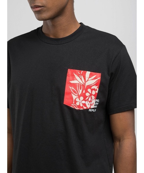REPLAY（リプレイ）の「コットンジャ－ジーポケットプリントＴシャツ（Tシャツ/カットソー・メンズ・ホワイト/ブラック・SMALL/MEDIUM/LARGE/X-LARGE）」の7枚目の写真