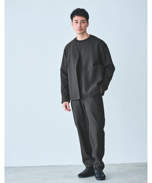 green label relaxing(グリーンレーベルリラクシング)の「JUST fit CITY TECH カーディガン -2WAYストレッチ-(カーディガン/ボレロ・メンズ・ブラック/ダークグリーン・XL/S/L/M)」の4枚目の写真