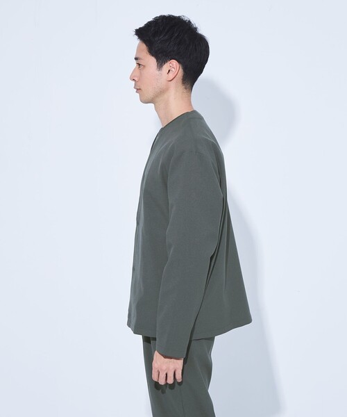 green label relaxing(グリーンレーベルリラクシング)の「JUST fit CITY TECH カーディガン -2WAYストレッチ-(カーディガン/ボレロ・メンズ・ブラック/ダークグリーン・XL/S/L/M)」の6枚目の写真