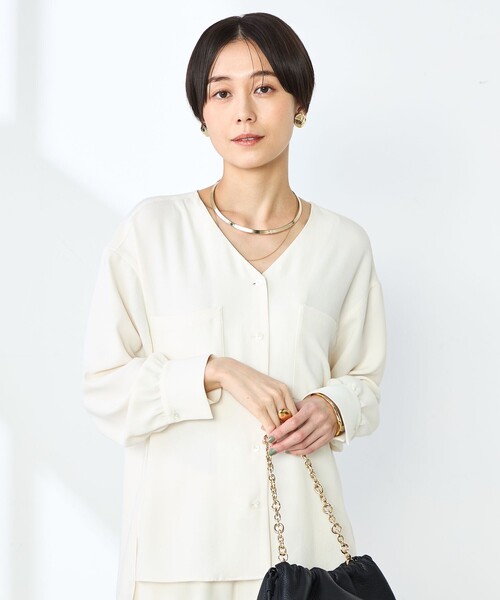 【WHITE】Vネックジョーゼットプルオーバー 楽天市場】ジョーゼットvネックの通販