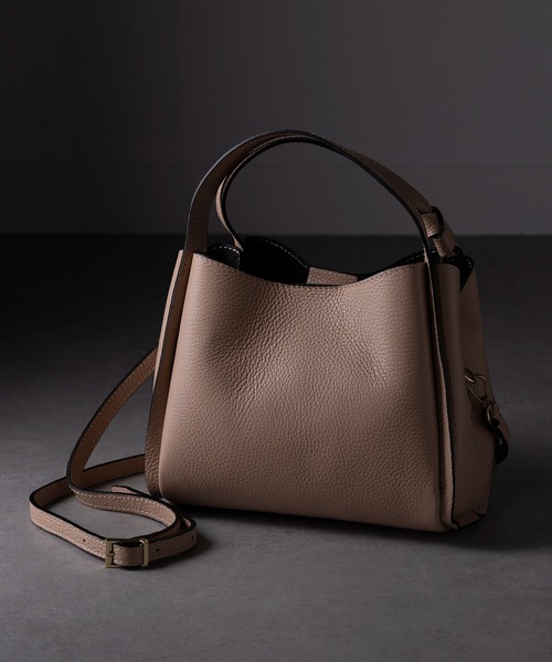 MARCO BIANCHINI(マルコビアンチーニ)の「【MARCO BIANCHINI】イタリアンレザー 2WAYショルダーバッグ ハンドバッグ 24076(ショルダーバッグ・レディース・ブラック/ベージュ・FREE)」の4枚目の写真